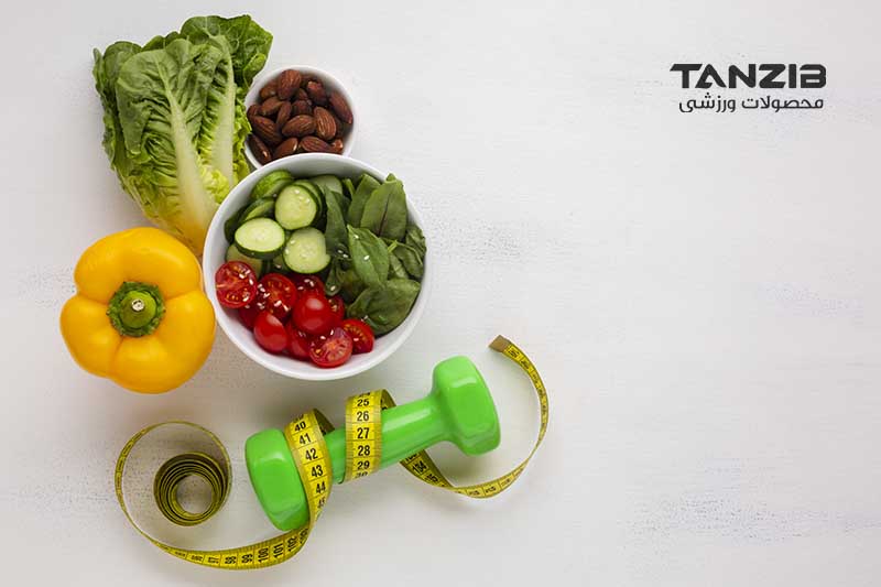 عکس از دمبل متر فلفل دلمه ای و کاسه سبزیجات برای تثبیت وزن چیست و چگونه به آن برسیم 