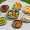 اسنک رژیمی برای مهمانی و سفر (زیر 100 کالری)؛ میوه، سبزیجات، رایس‌کیک و بادام