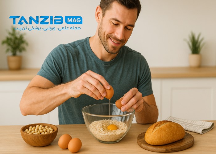 تهیه نان رژیمی با آرد نخودچی و تخم مرغ برای رژیم کم‌کالری

