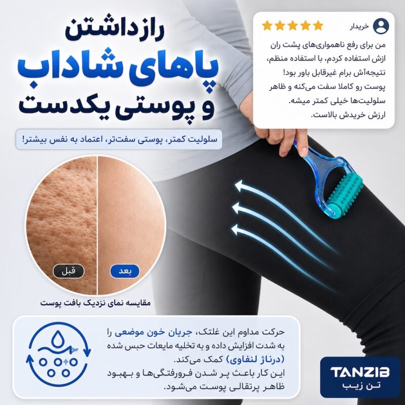 اینفوگرافی ماساژور غلتکی تن زیب