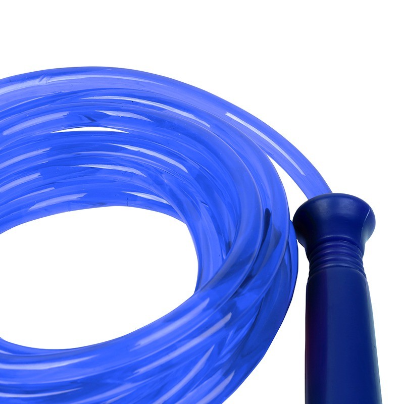 طناب ورزشی تن زیب مدل ژله‌ای آبی از نمای نزدیک