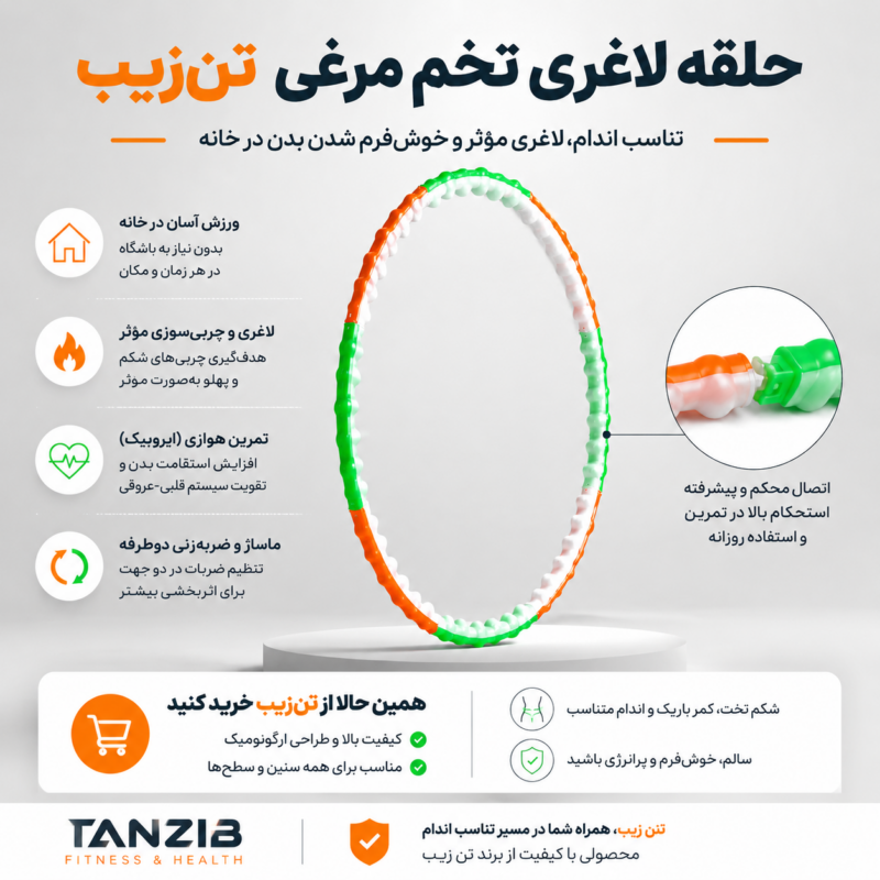 حلقه لاغری هولاهوپ تن زیب - مدل تخم مرغی | تن زیب پوستر حلقه لاغری تخم مرغی