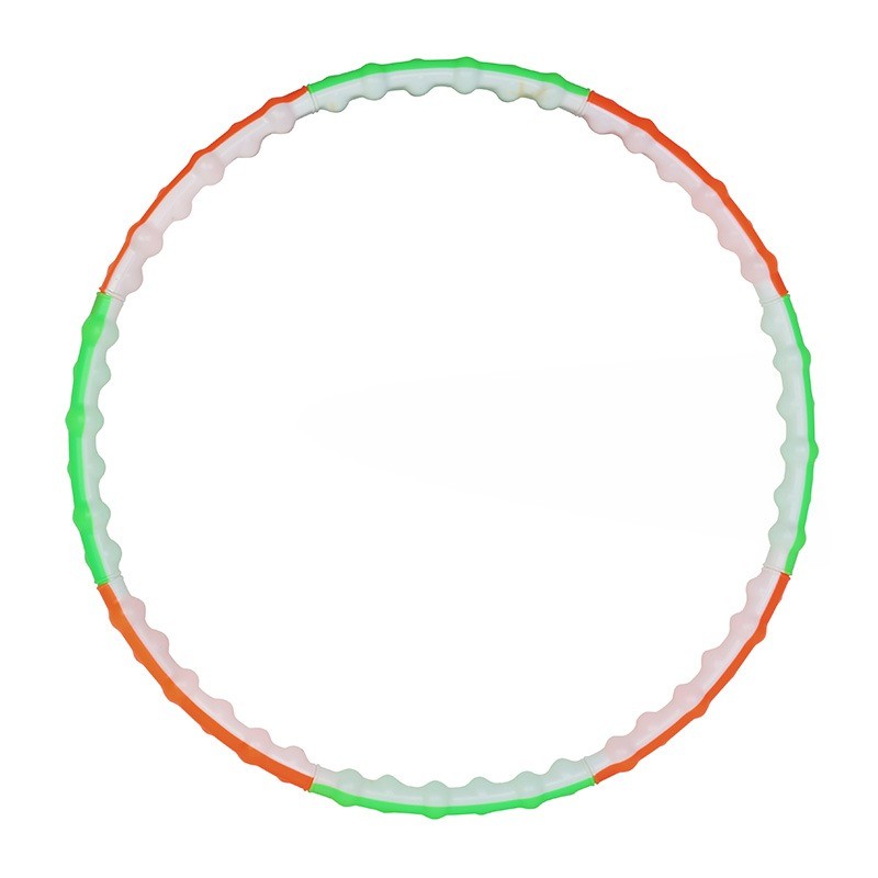 حلقه لاغری هولاهوپ تن زیب مدل تخم مرغی بسته شده ازنمای روبرو سبز و سفید و قرمز