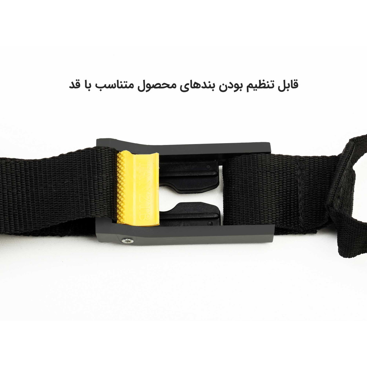 قسمت اتصال با متن توضیحی میله تمرین کش دار تن زیب مدل کمان کش دوبل
