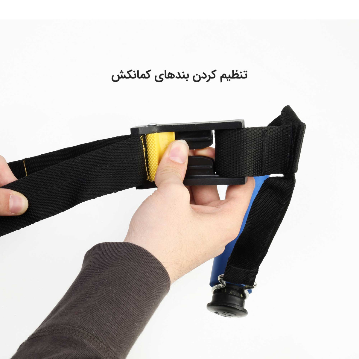 توضیح تنظیم کردن ارتفاع میله تمرین کش دار تن زیب مدل کمان کش دوبل