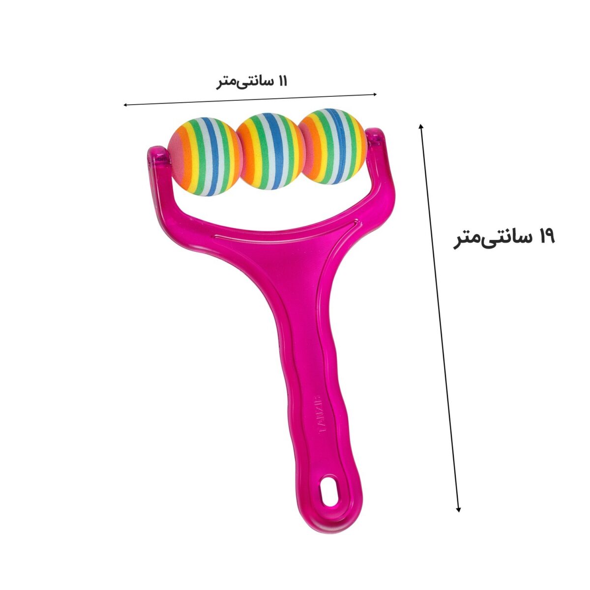 ابعاد ماساژور دستی بدن تن زیب مدل فومی صورتی با عدد و نوشته