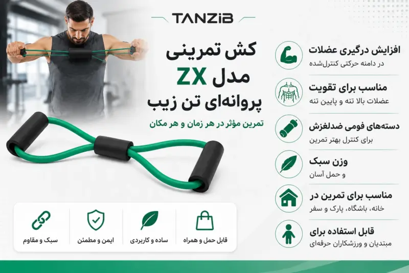 کش تمرینی زد ایکس(ZX) مدل پروانه ای تن زیب | تن زیب کش-zx-اینفوگرافی