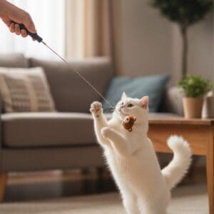 خرید عمده محصولات تن زیب | لیست قیمت | تن زیب چوب بازی تن زیب تصویر با مدل گربه در حال بازی