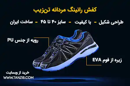 کفش پیاده روی مردانه تن زیب ایرانی