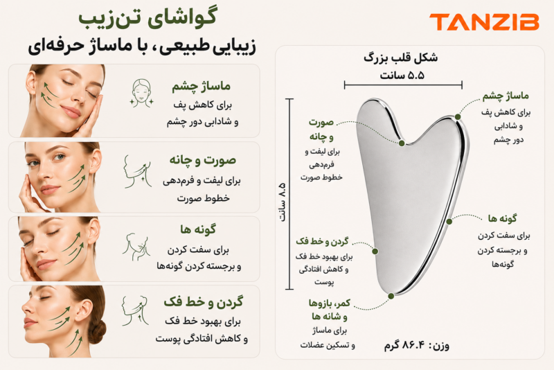 گواشا استیل تن زیب | تن زیب گواشا تن زیب اینفوگرافی
