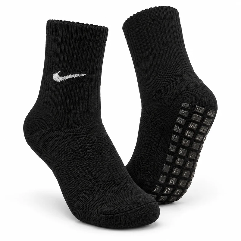 yoga-grip-socks-black جوراب یوگا استپدار مشکی؛ نمای رویه و کف